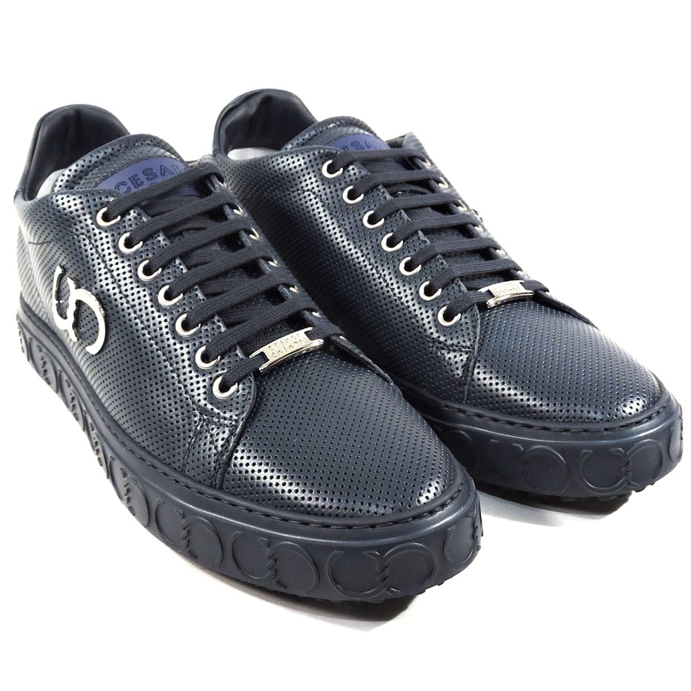 CASADEI 🇮🇹 MEN'S BLUE LEATHER COMFORT FASHION SNEAKER - Picture 2 of 8